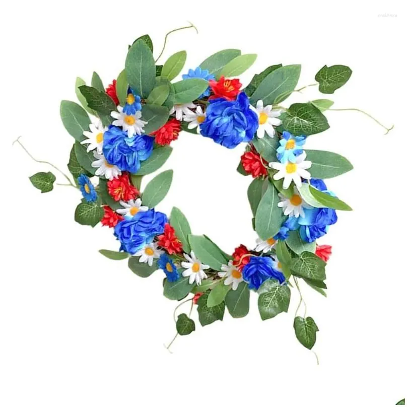 decorative flowers artificial flower wreath daisy colorful spring floral front door window decor