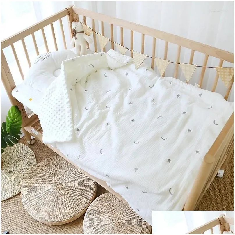 blankets korean cherry bear embroidered baby bedding quilt cotton fleece kids infant bed quilts blanket cot crib comfort plaid