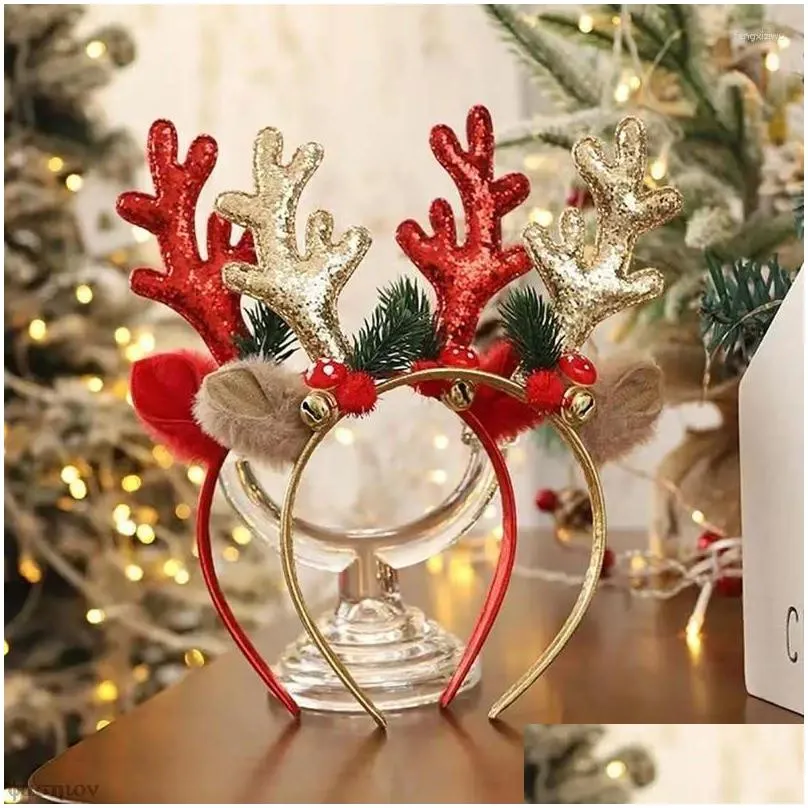 hair accessories christmas headbands gift xmas headband fancy reindeer antlers hairband merry decorations for women