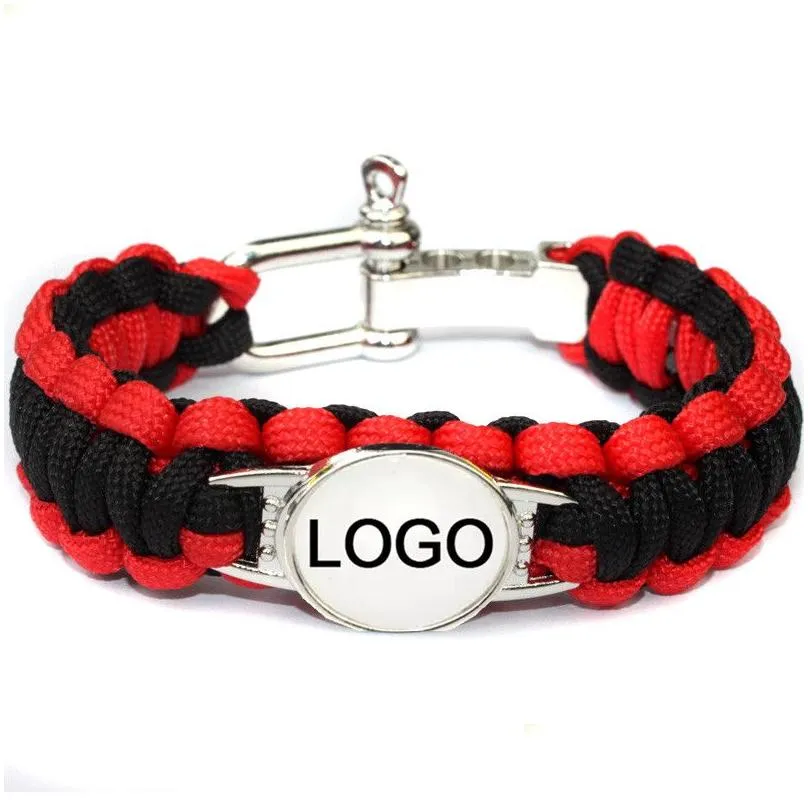 mix styles football baseball outdoor paracord survival bracelets u buckle key chains sport fan friendship customized logo bracelet