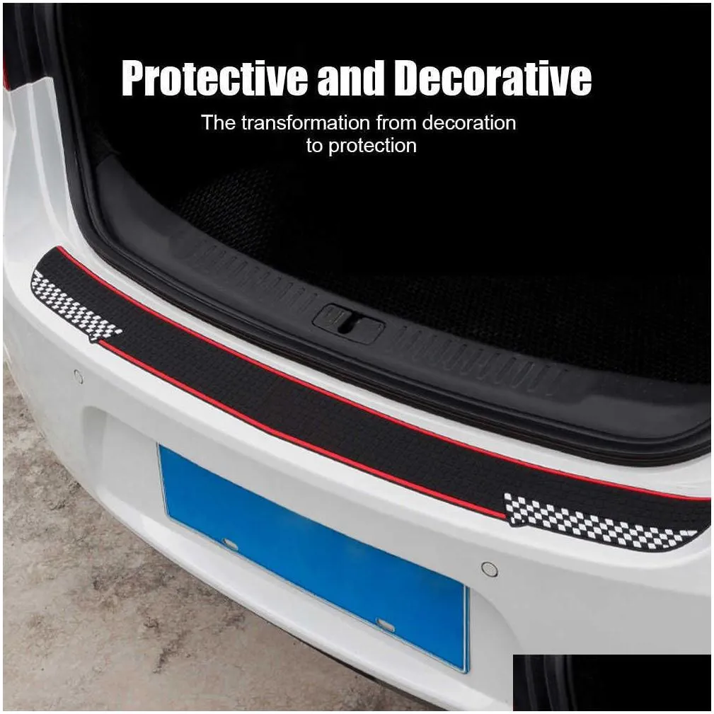 new 90cm car rear door protector auto trunk sill bumper thickened cover strip auto threshold protection anti kick guard strips