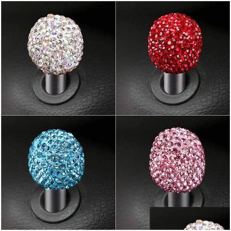 Interior Decorations New 2Pcs Luxury Car Door Pin Lock Knob Lift Ers Decor Ornament Bling Gadget Glitter Accessories For Drop Delivery Dhsgd