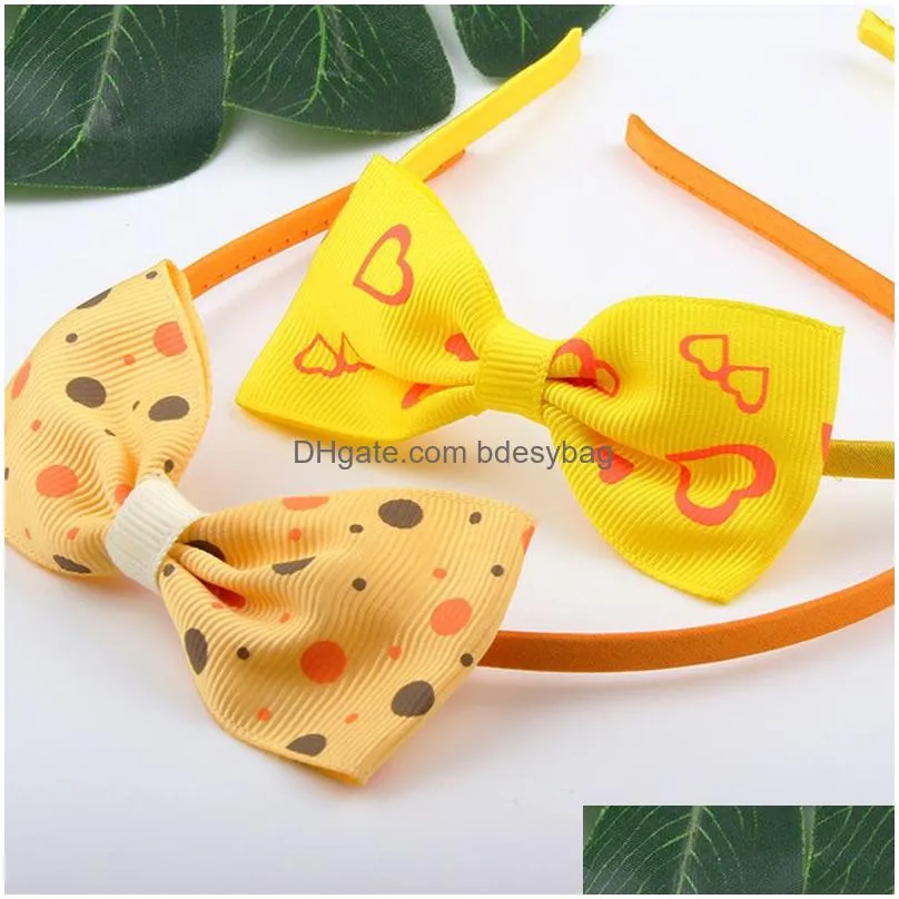 Handmade Heart Bowknot Hairbands Headbands For Girls Children Solid Color Party Club Decor Headwear Fashion Accessories