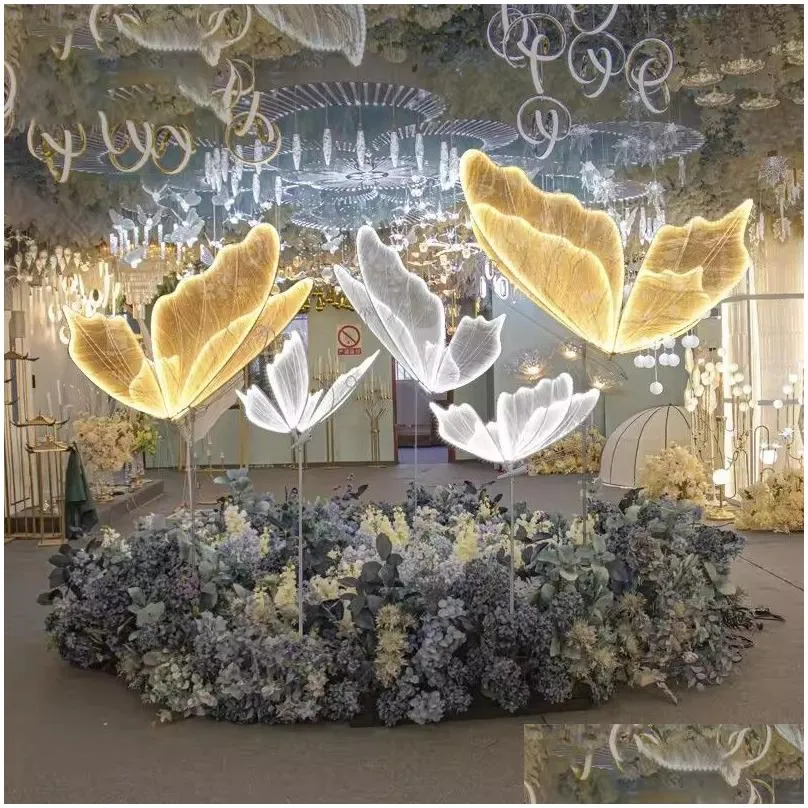 wedding stage chandelier high-quality glow led light butterfly decorative light wedding wedding table centerpieces road lead party decor backdrop arch