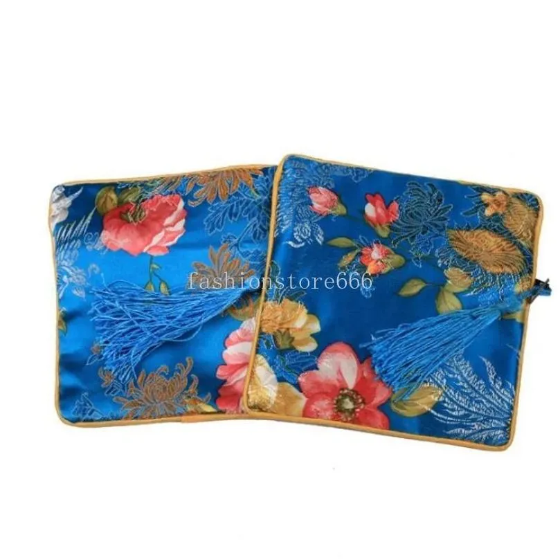 double jewelry pouch real silk silks and satins small packing buddha beads bag tassel brocade bags 24pcs/lot free shipping
