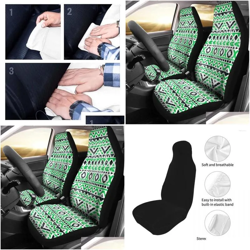 car seat covers aztec green and black pack of 2 universal front protective cover