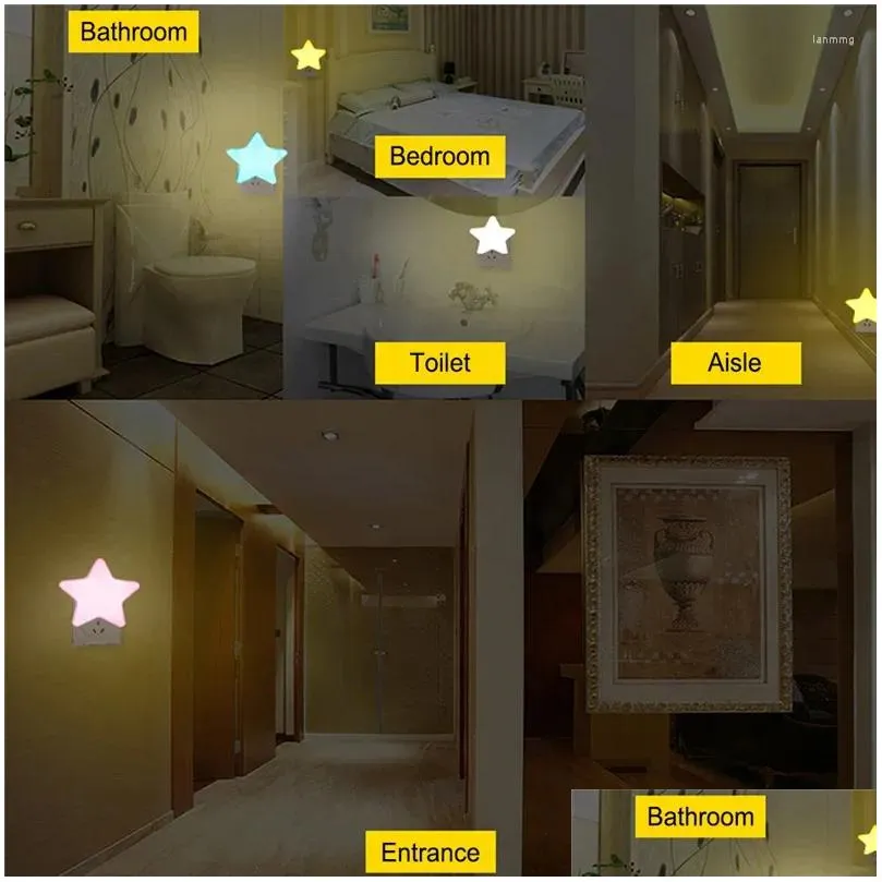 wall lamp star moon night light plug-in lighting sensor mini novelty led for baby children`s bedroom bedside sleeping nightlight