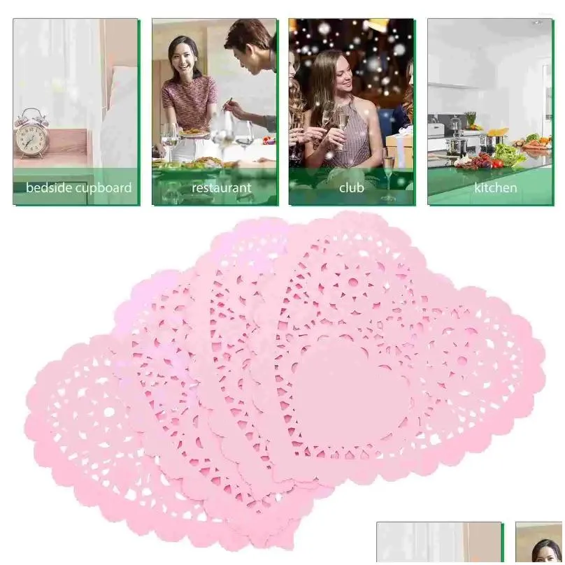 baking tools 100 pcs tablecloths placemat coasters drinks valentines day decoration paper placemats disposable doilies heart small