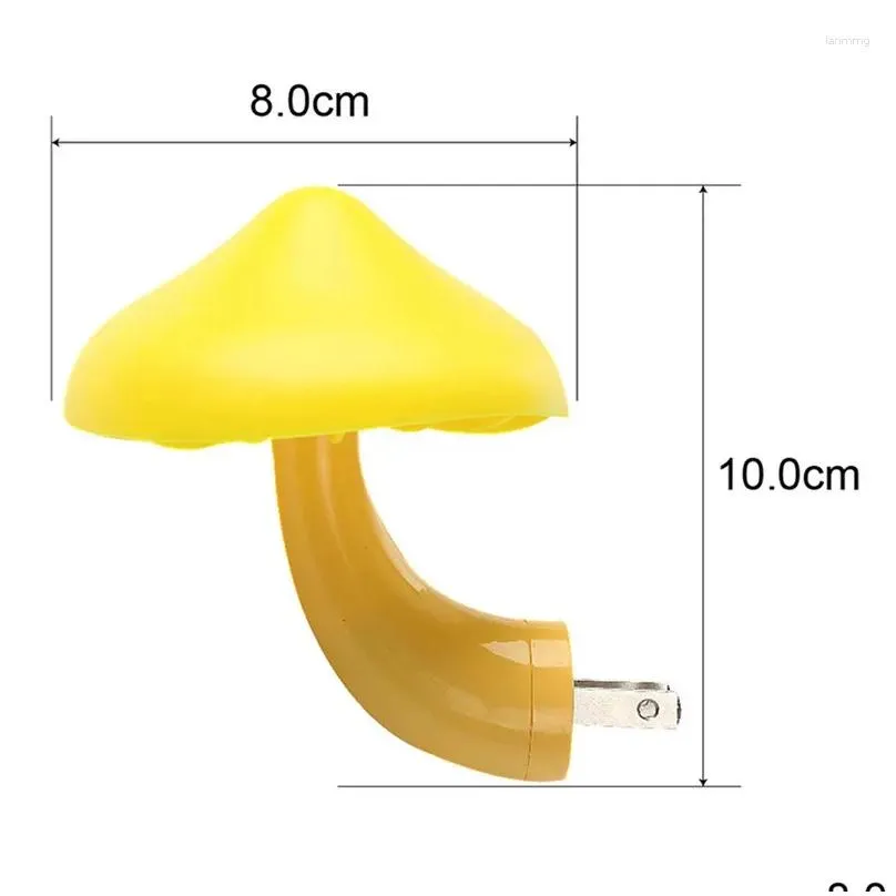 wall lamp led night light mushroom socket eu us plug warm white control sensor bedroom home decoration kids gifts