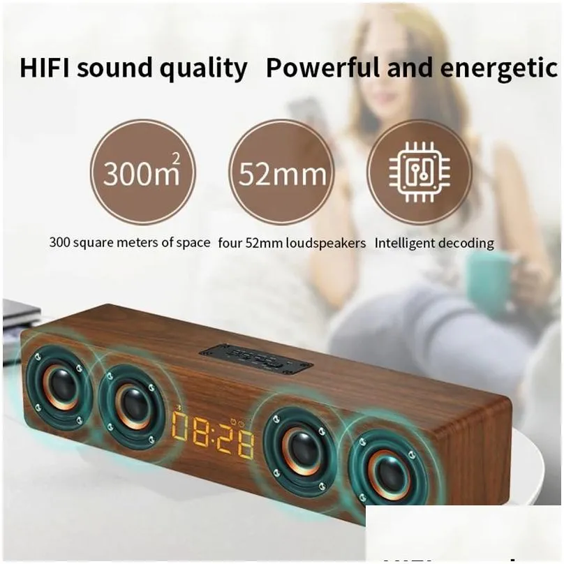computer s ers retro wooden bluetooth s er 4 sound bar tv echo wall home theater system hifi quality soundbox for pc tv 231206