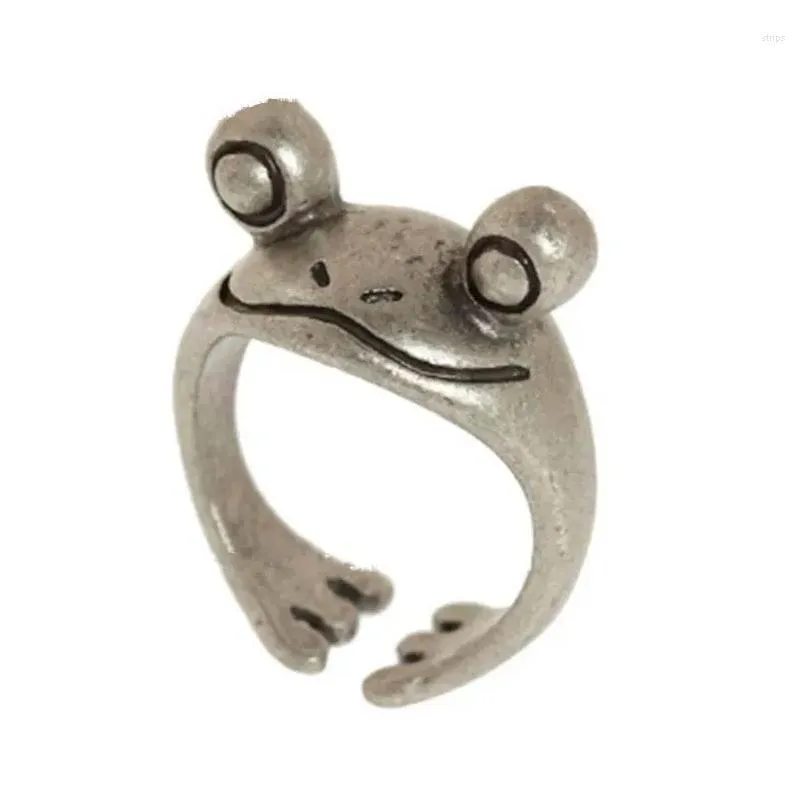 cluster rings vintage frog animal for men punk opening adjustable unisex hip hop party metal ring jewelry