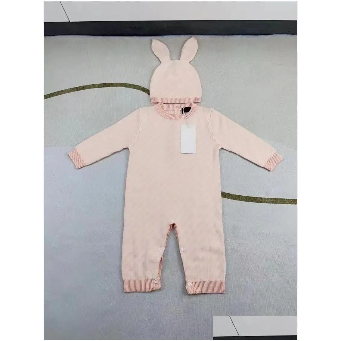 luxury newborn letter knitting rompers suits babies sleeping wear jumpsuit soft warm knitted bedding blankets hat bibs 4pcs infant clothing gift outfit