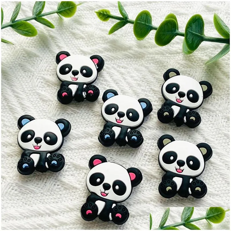 10pcs baby food grade silicone teether chewing beads cartoon animal diy jewelry pacifier chain gift accessories 220812
