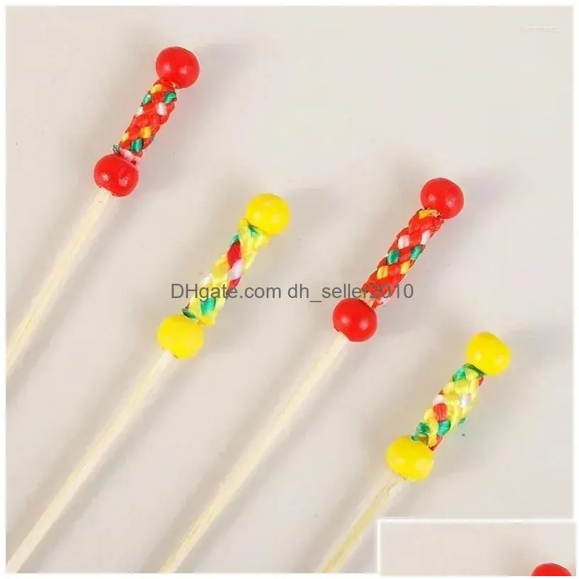 Forks 100Pcs 12Cm Disposable Bamboo Picks Fruit Cocktail Handmade Tooticks Picnic Party Supplies Decoration Fork Bento Drop Delivery Dhgvg