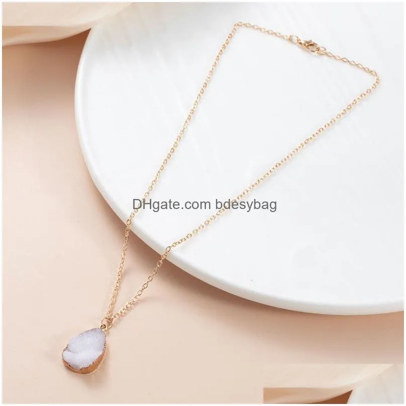 Handmade Gold Plated Irregular Resin Pendant Necklaces Jewelry With Chain For Women Men Lover Fashion Accessories