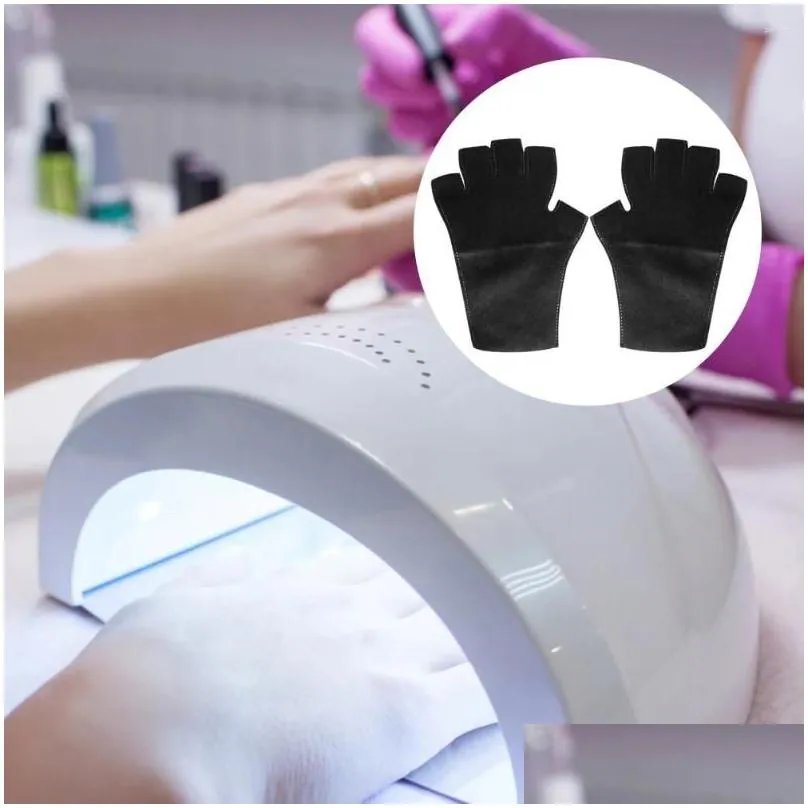 nail dryers 3 pairs sun gloves potherapy protection uv sunscreen gel salon supply hand protector manicure tools light