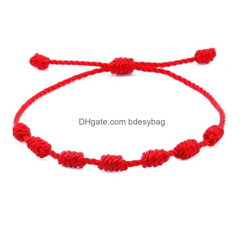 Red Rope Handmade Braided Knot Adjustable Charm Bracelets For Friends Women Men Family Lovers Birthday Jewelry