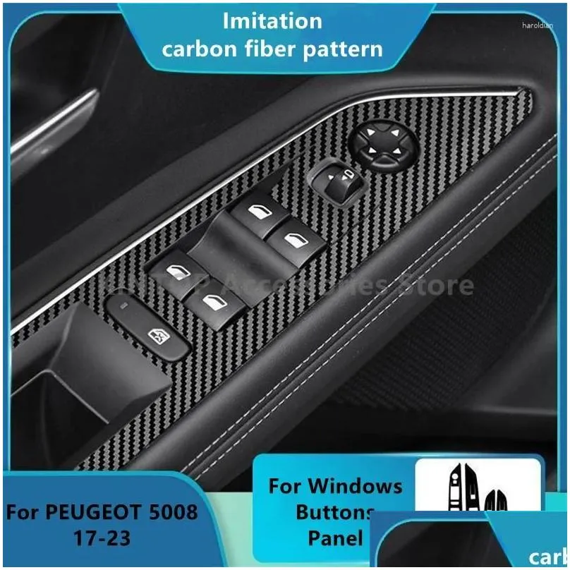 interior accessories for 5008 17-23 carbon fiber pattern sticker protective film modification refit