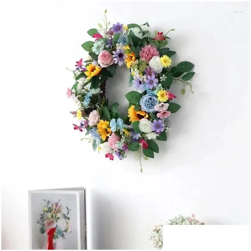 decorative flowers delightful spring flower wreath accessory rose decor