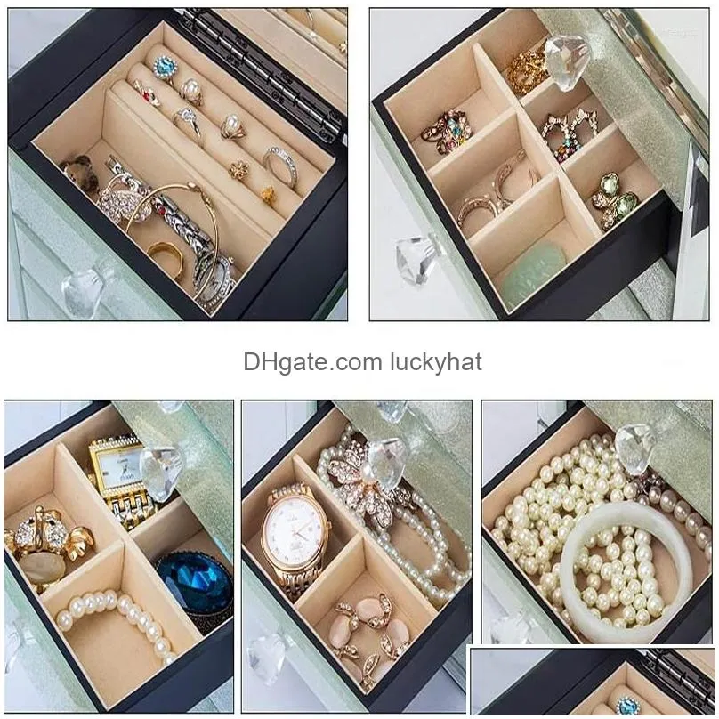 Jewelry Pouches, Bags Jewelry Pouches 2022 Mordoa Promotion Display Case Necklace Earring Holder Box Gift For Women Train Organizer Dr Dh6Gj