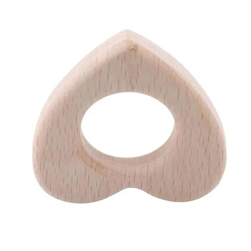 hot newborn gift baby wood teether wooden soother heart shape teething toy organic baby toy baby pacify teetherzz