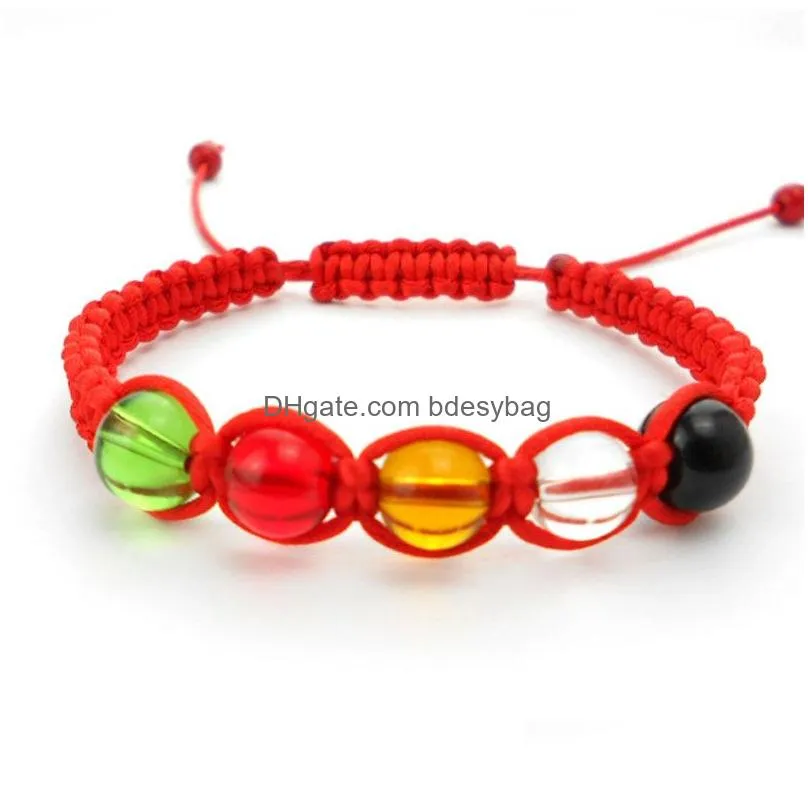 Handmade Woven Braided Rope Glass Beaded Bracelets For Women Men Lover Adjustable Decor Charm Jewelry