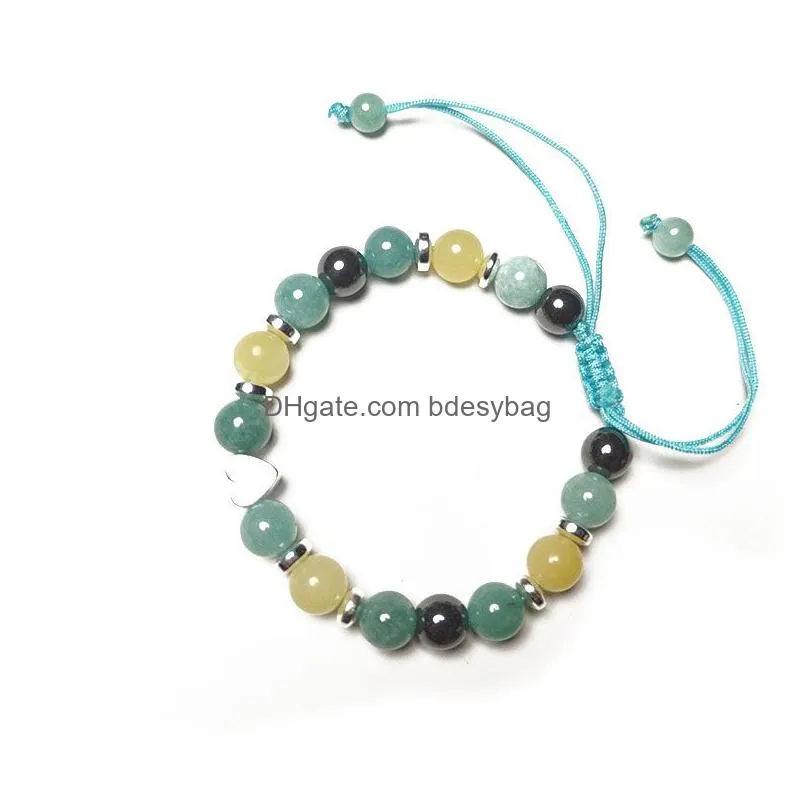 8mm Natural Stone Handmade Beaded Charm Bracelets Party Club Yoga Birthday Jewelry For Men Women