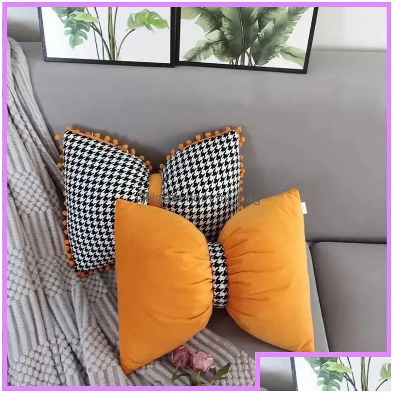 Fashion New Neck Pillow Bow Women Mens Designer Car Cushion Casual Living Room Office Bedroom Pillows High Quality Cushions Nice