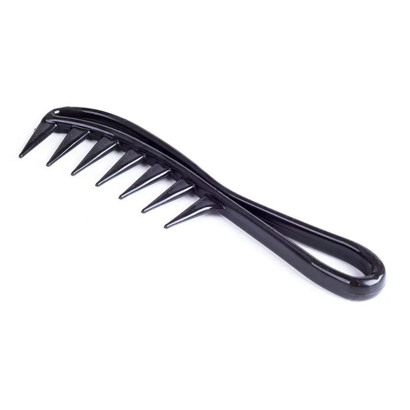 big tooth comb men`s plastic big back hair comb three-dimensional handle curve salon comb