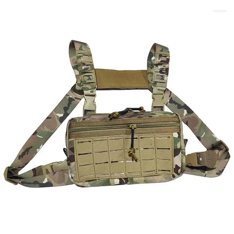 hunting jackets outdoor portable tactical chest hanging bag belly pocket front accessory cordura fabric