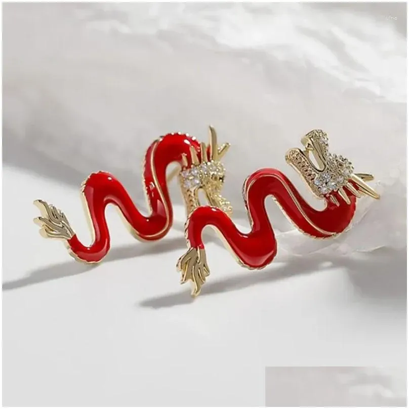 stud earrings 1pair light luxury temperament chinese year dragon zodiac for women girls jewelry