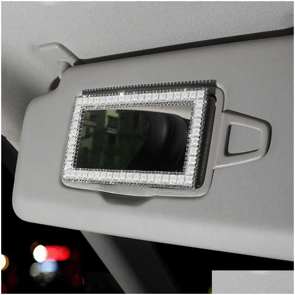 Interior Decorations New 2022 Car Makeup Mirror Portable Sun-Shading Visor Hd Mirrors Bling Assessoires Interior For Drop Delivery Aut Dhahz