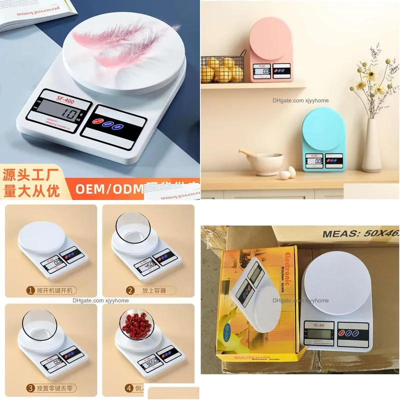 Household Scales Penguin Sf400 Kitchen Household Precision Weight Electronic Scale Small Baking Food And Coffee Drop Delivery Home Gar Dhqi1