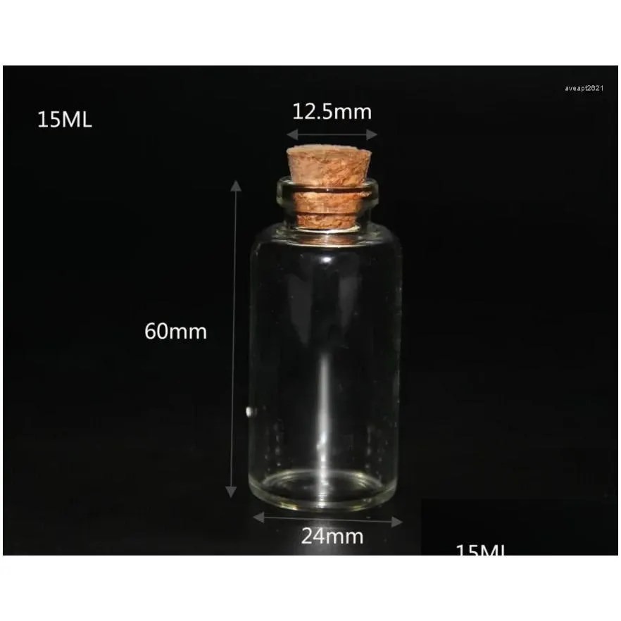 bottles 3pcs 24 60mm 15ml glass empty mini jars with lid cork stoppers for diy craft wedding home decoration - transparent