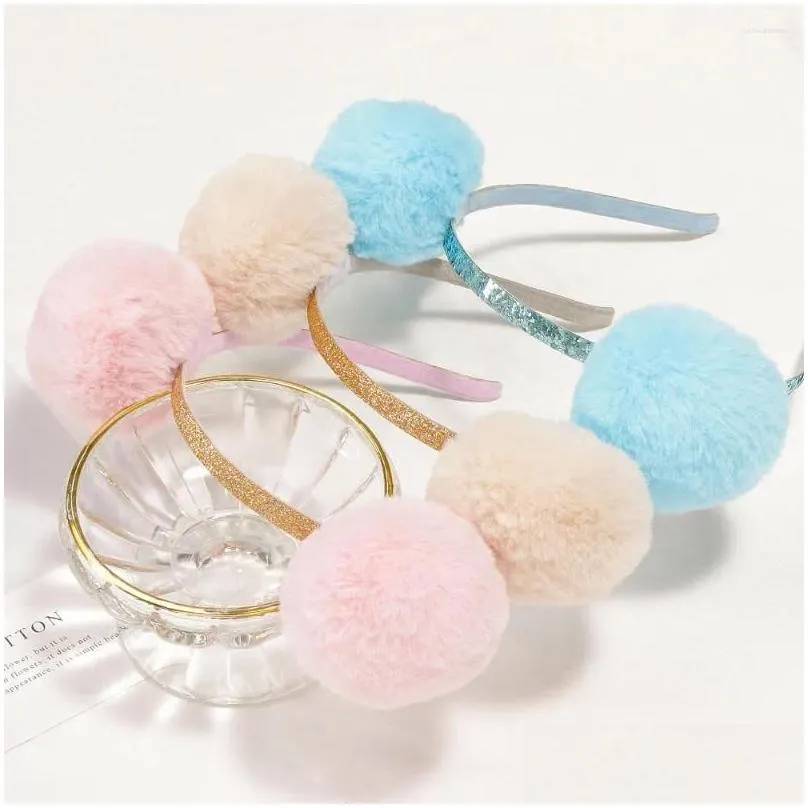 hair accessories boutique 10pcs fashion cute fur pom hairbands glitter animal ears sticks princess headwear winter