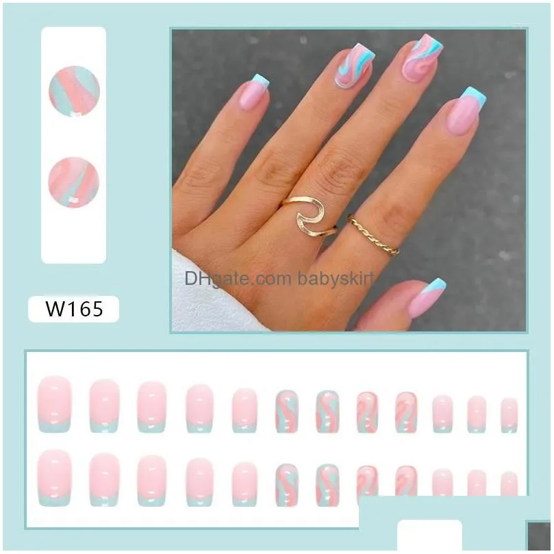 False Nails Delicate Gradient Glitter For Pure Sweet Cheek And Nail Drop Delivery Dhoqq