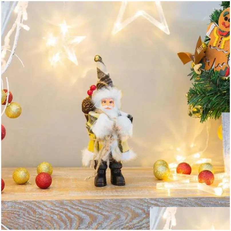 christmas decorations santa claus doll decoration desktop tree wall door durable