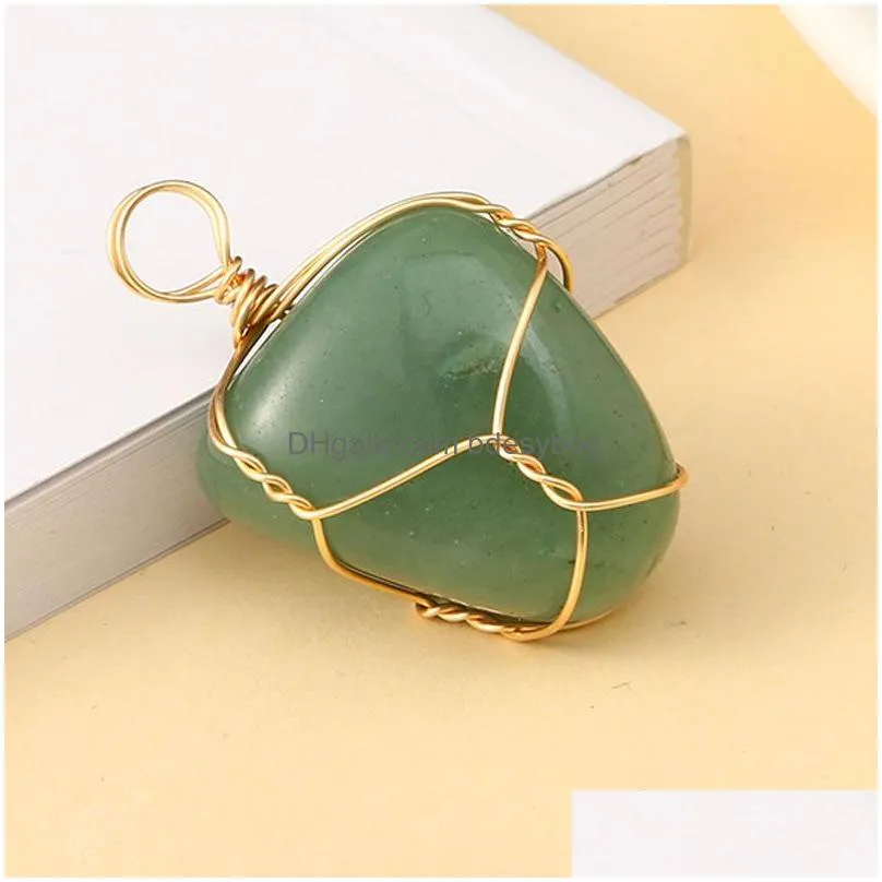 Irregular Natural Crystal Stone Gold Plated Pendant Necklaces For Women Girl Men Party Club Decor Jewelry With Chain