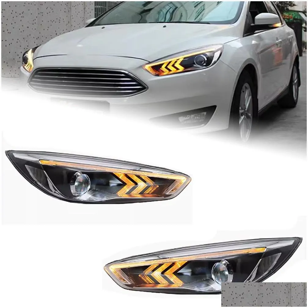 upgrade led headlights for ford focus 20 15-20 17 led drl day time running signal lights headlamp auto assembly