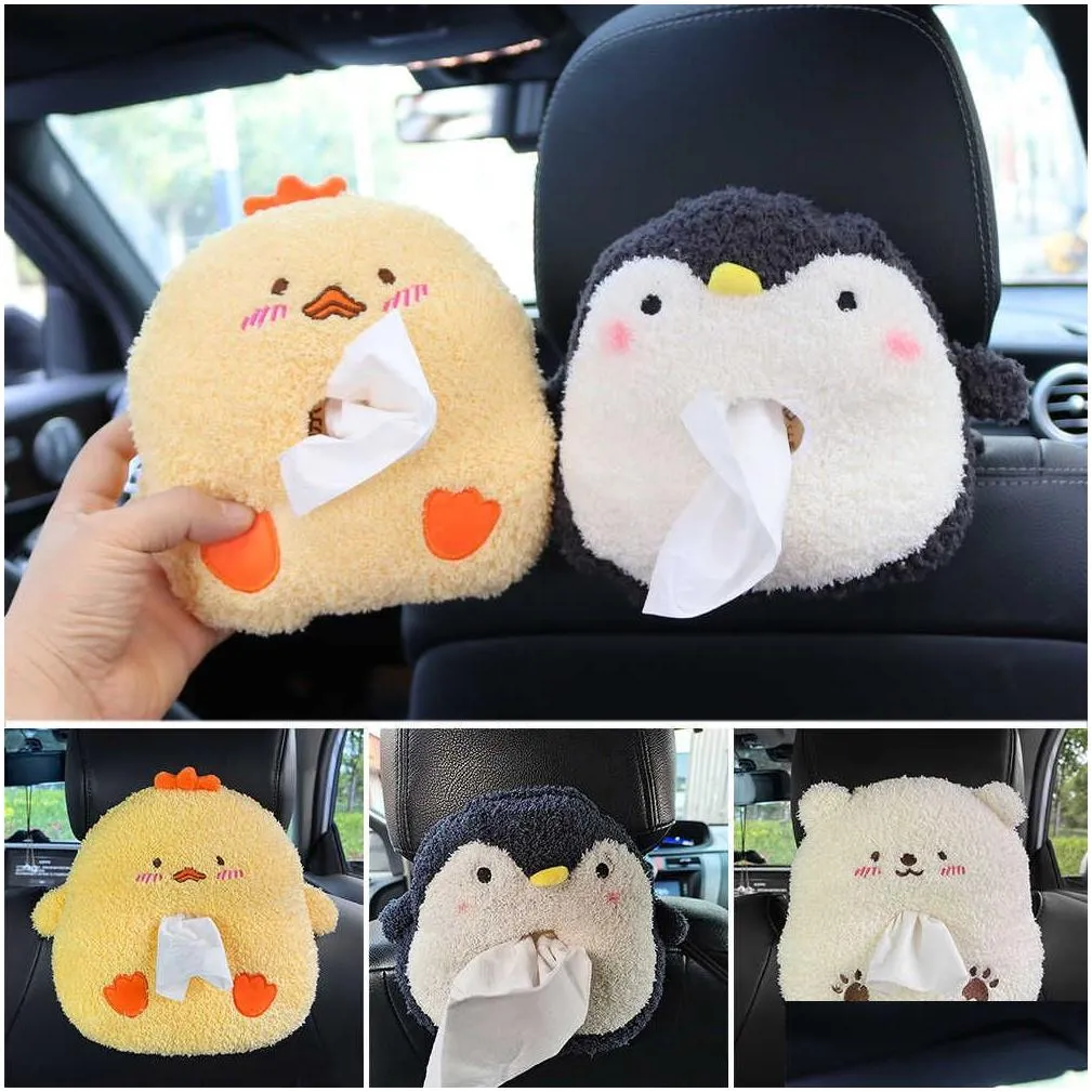 Other Interior Accessories New Car Tissue Box Cute P Animals Napkin Paper Holder Portable Der Styling Mti-Function Supplies Drop Deliv Dhahq
