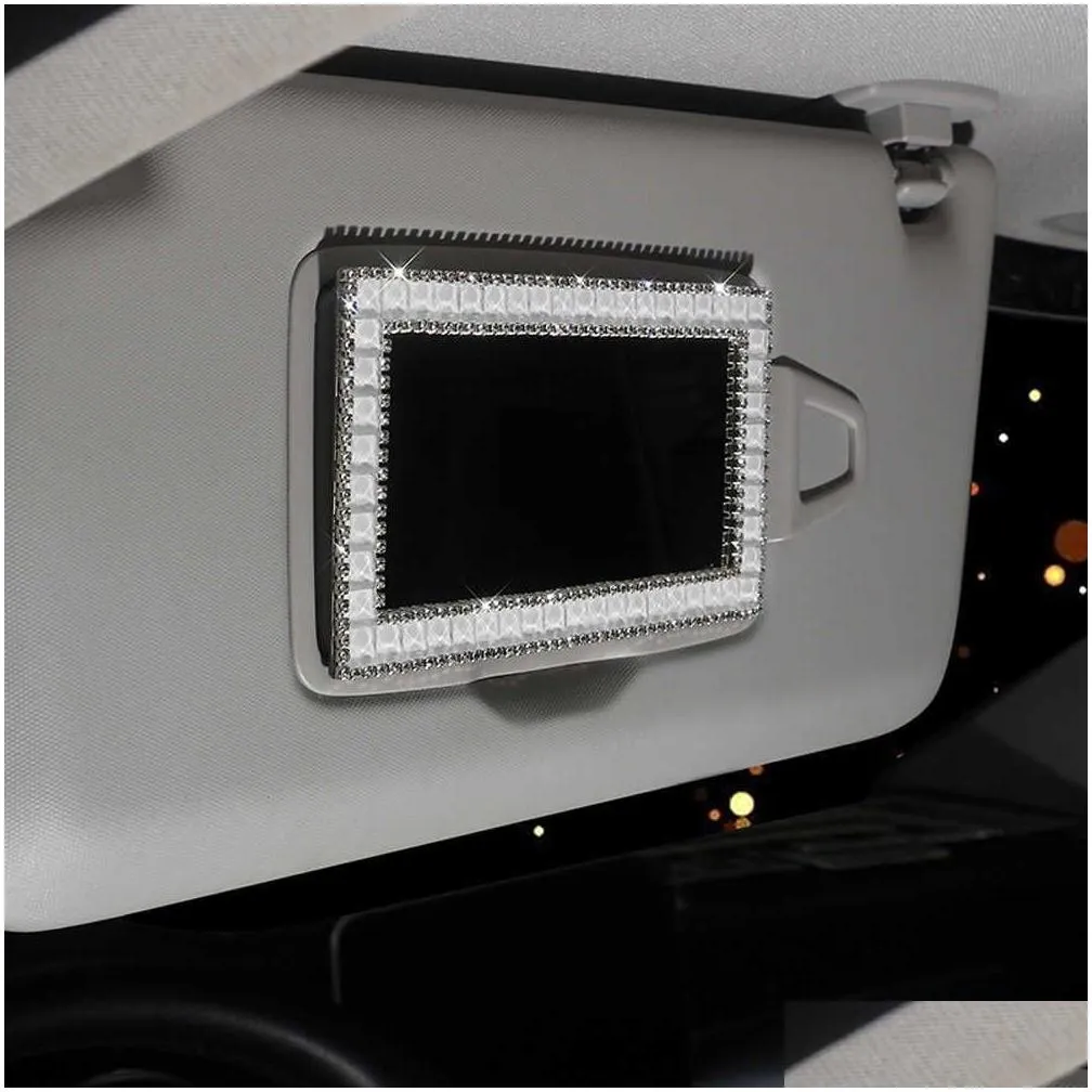 Interior Decorations New 2022 Car Charms For Rear View Mirror Vanity Makeup Mode Sun Visor Bling Accessories Drop Delivery Automobiles Dhcek