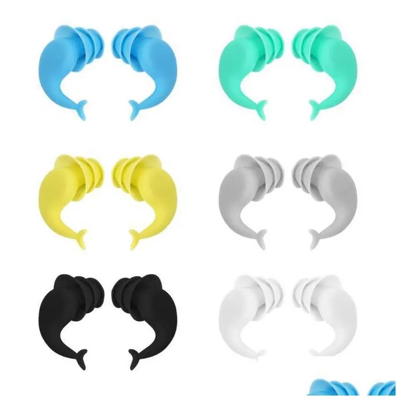 Other Interior Accessories New 2Pcs Whale Sile Earplug Waterproof Noise Reduction Styling Ear Protection Sound Insation Sleep Swim Nan Dhpfu