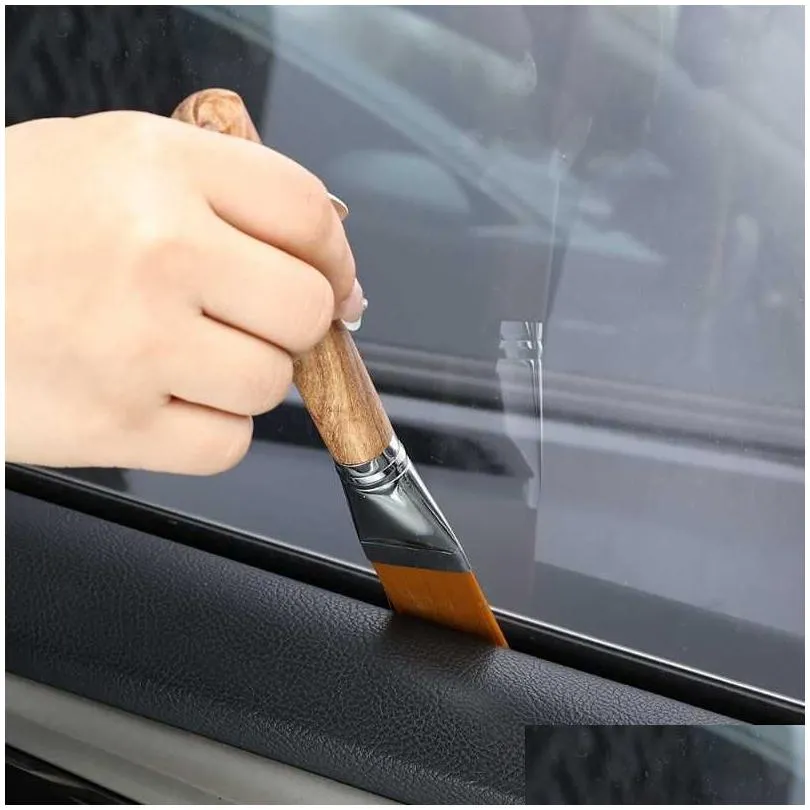 Other Interior Accessories New Car Interior Details Cleaning Brush Wooden Handle Air Outlet Clearance Dust Removal Portable Tool Drop Dhyp8