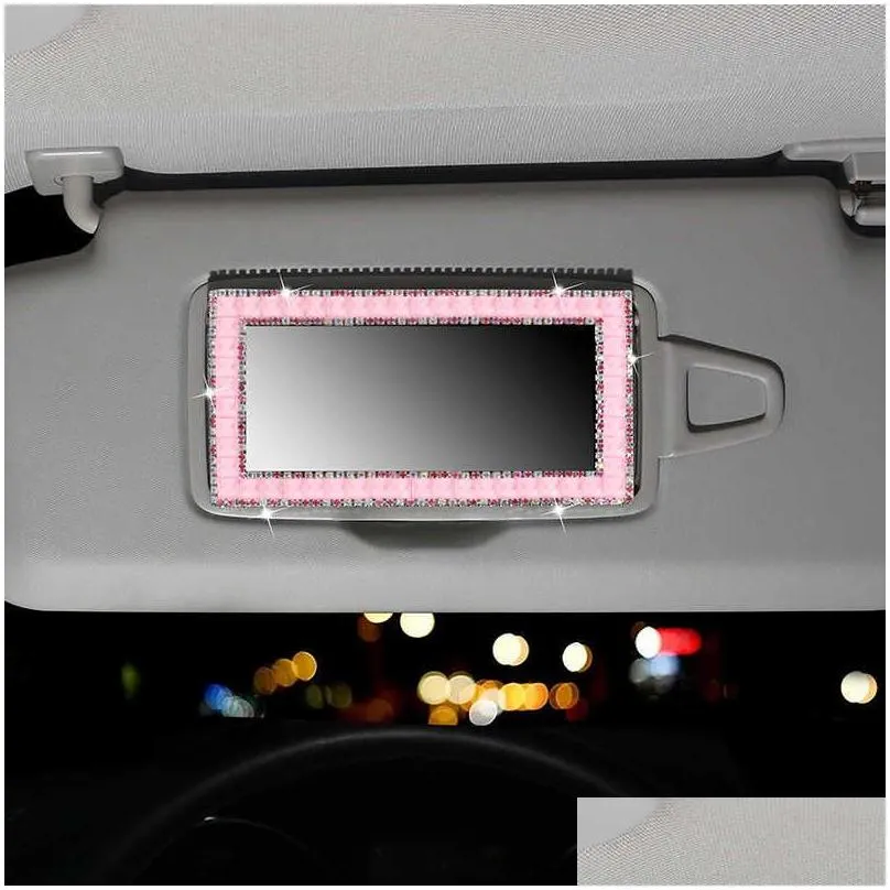 Interior Decorations New 2022 Car Makeup Mirror Portable Sun-Shading Visor Hd Mirrors Bling Assessoires Interior For Drop Delivery Aut Dhahz