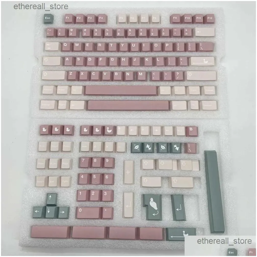 keyboards pbt keycap heart water duck cherry profile dye subbed design iso enter for gh60 gk61 gk64 68 75 84 96 980 104 keyboard