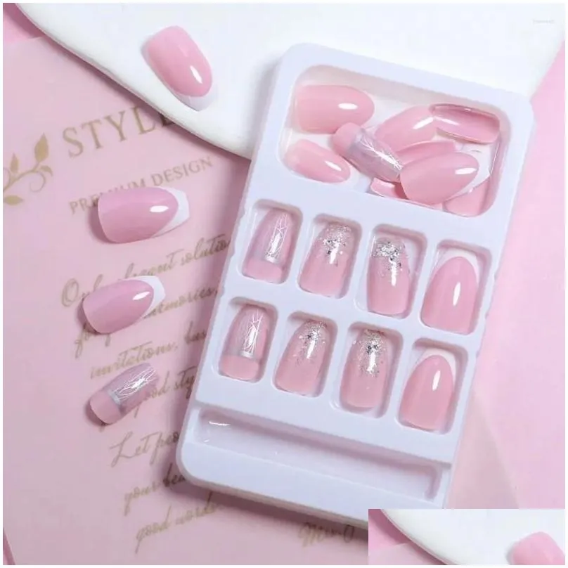 false nails faux fingernails coffin fake square head wearable manicure press on medium /long length full cover nail tips girl