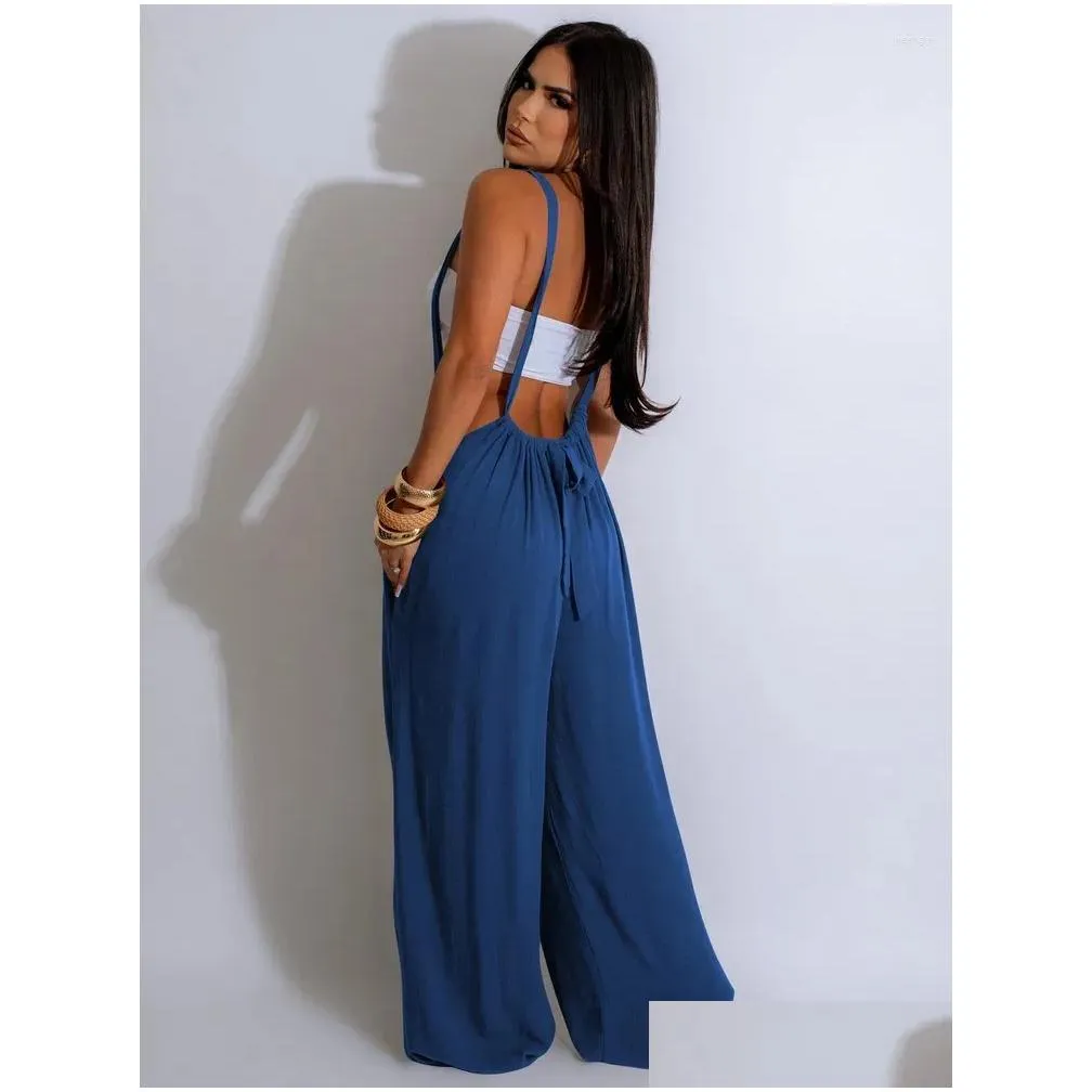 women`s pants fashion lounge 2 piece overalls outfits autumn clothes for women backless crop tube top ruched floor length rompers loose