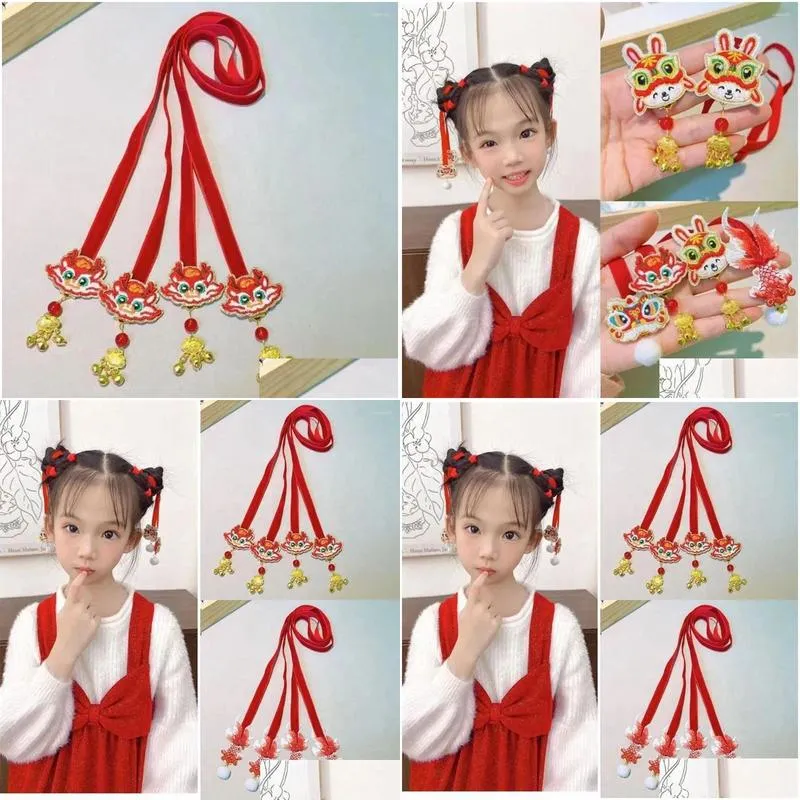 hair accessories chinese style braided rope creative koi carp bell children band han clothes cloth year wear gift