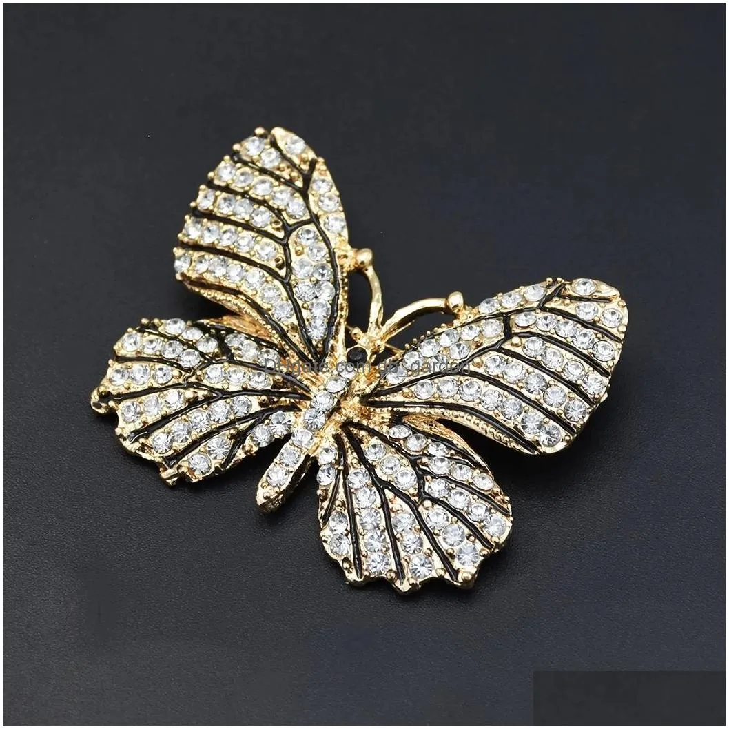 Cute Butterfly Brooches For Women Rhinestone Crystal Dress Accessories Gift Brooches