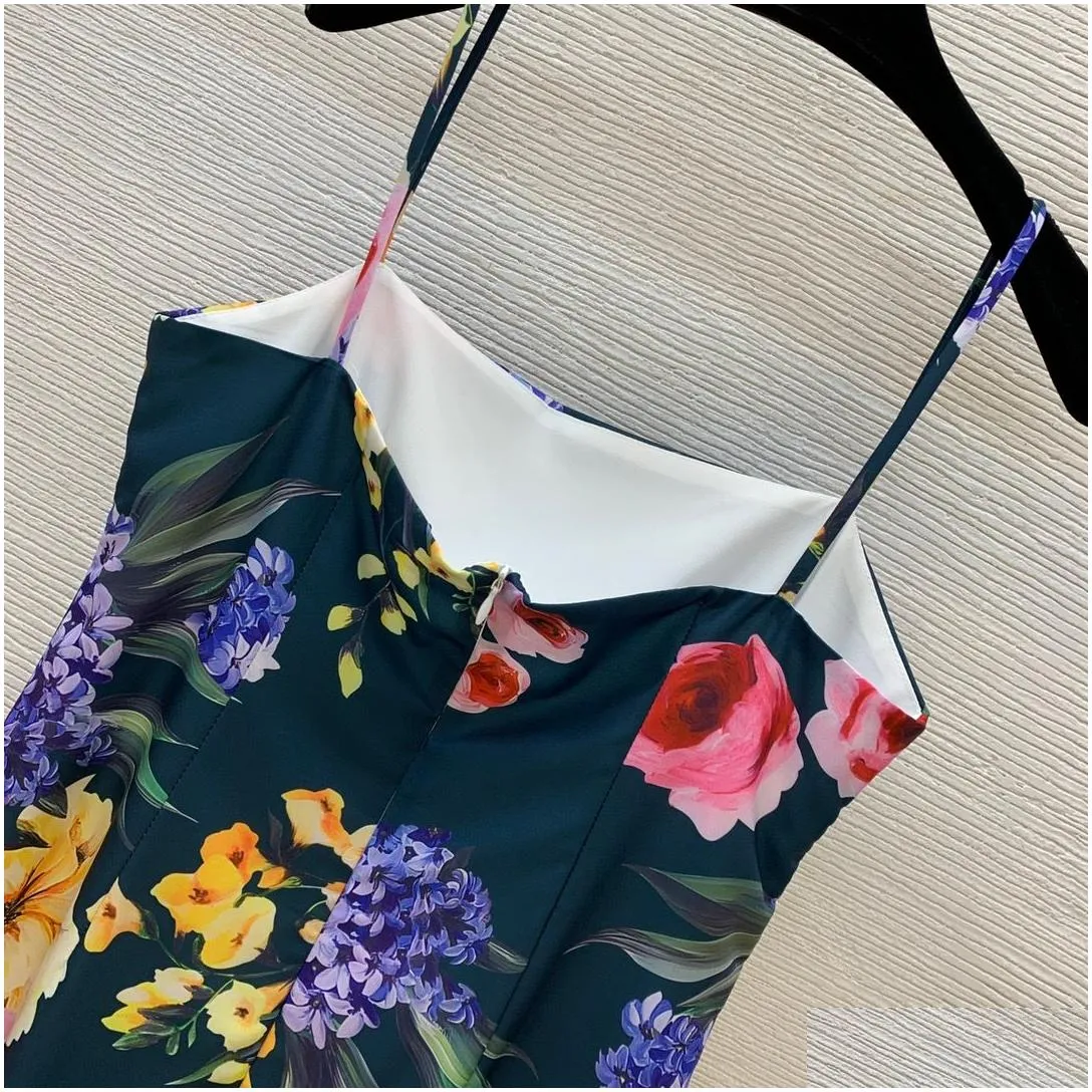 european and american fashion designer 2024 new pink and yellow floral print slim fit and slimming fit, buttocks wrapped strapless